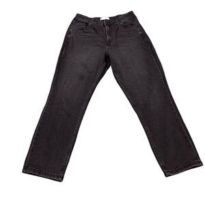 ASOS Womens High Waisted Cropped Ankle Washed Black Jeans 30 Casual Mom Denim